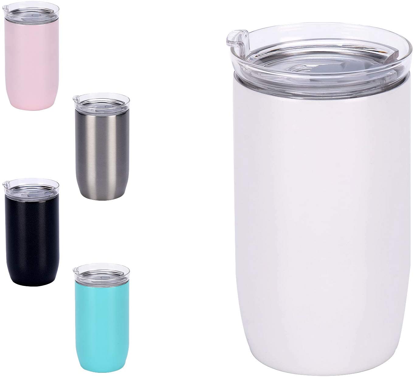 11 oz. glass thermos flask with lid, vacuum stainless steel, glass